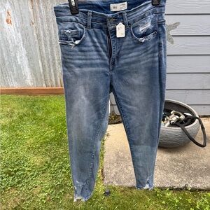 BKE Distressed Blue Skinny Jeans